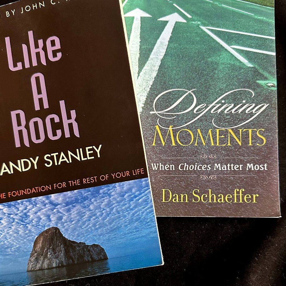Andy Stanley LIKE A ROCK, Dan Schaeffer DEFINING MOMENTS - 2 book bundle